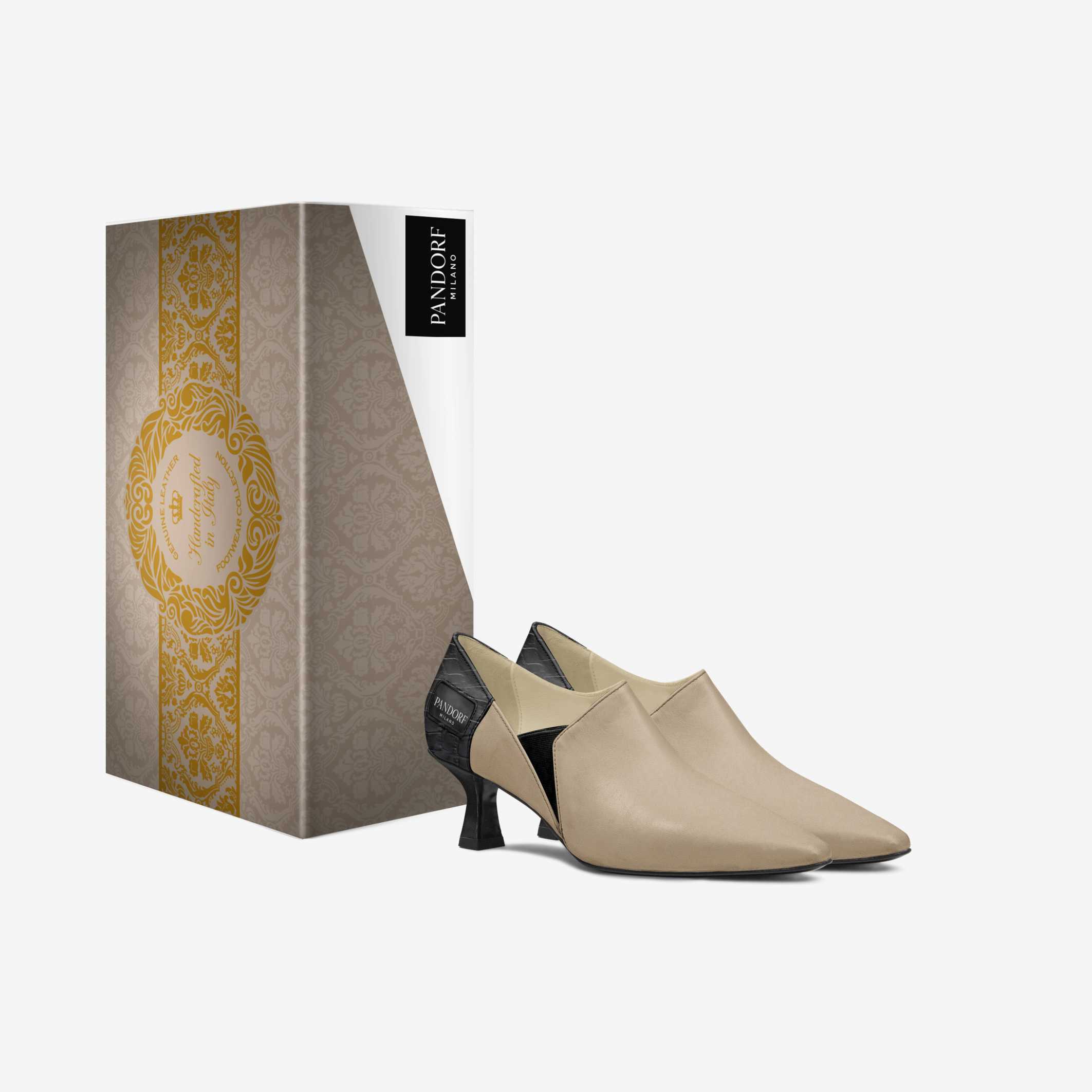 Pandorf Milano™ – Fashion Low Heel – Limited Series Crocodile Leather Cut-Out