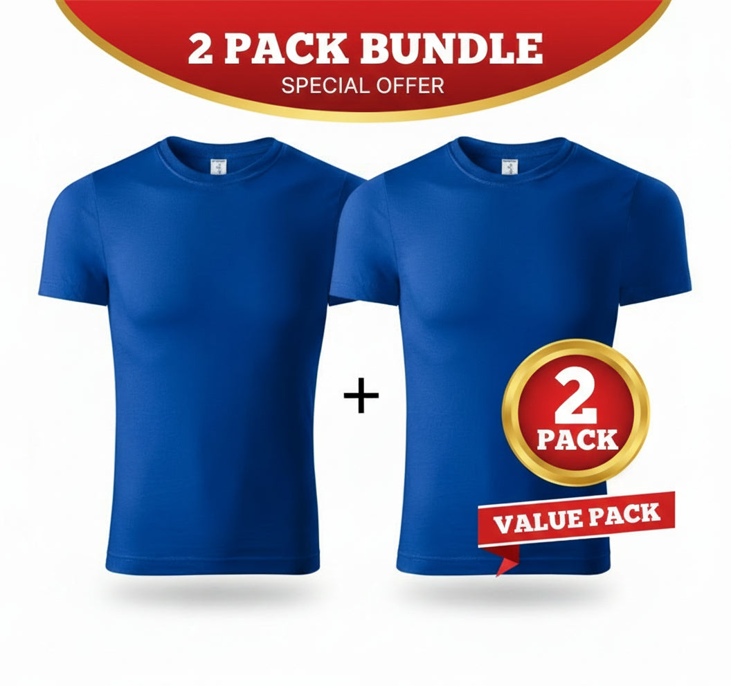 2er-Pack Unisex T-Shirt – Royalblau – 100% Baumwolle Hauptbild