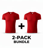 2er-Pack Unisex T-Shirt – Rot – 100% Baumwolle