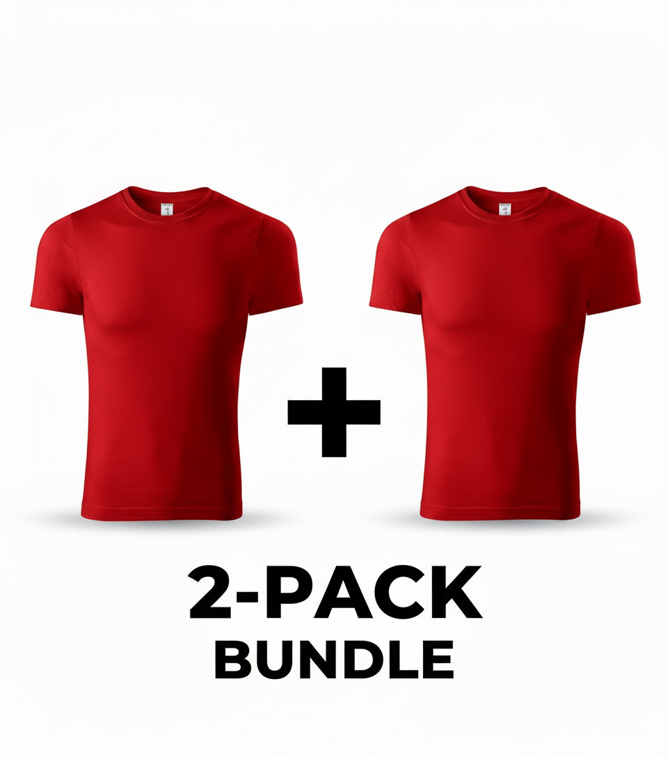 2er-Pack Unisex T-Shirt – Rot – 100% Baumwolle Hauptbild