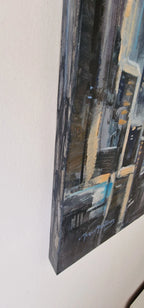 Original Ölbild auf Holzplatte – Muz Martínez „Wake Up New York“ – 80×85 cm