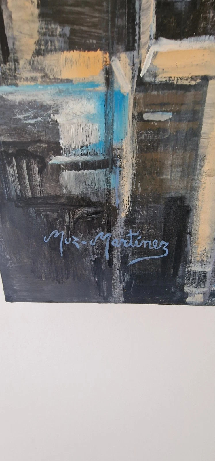 Original Ölbild auf Holzplatte – Muz Martínez „Wake Up New York“ – 80×85 cm