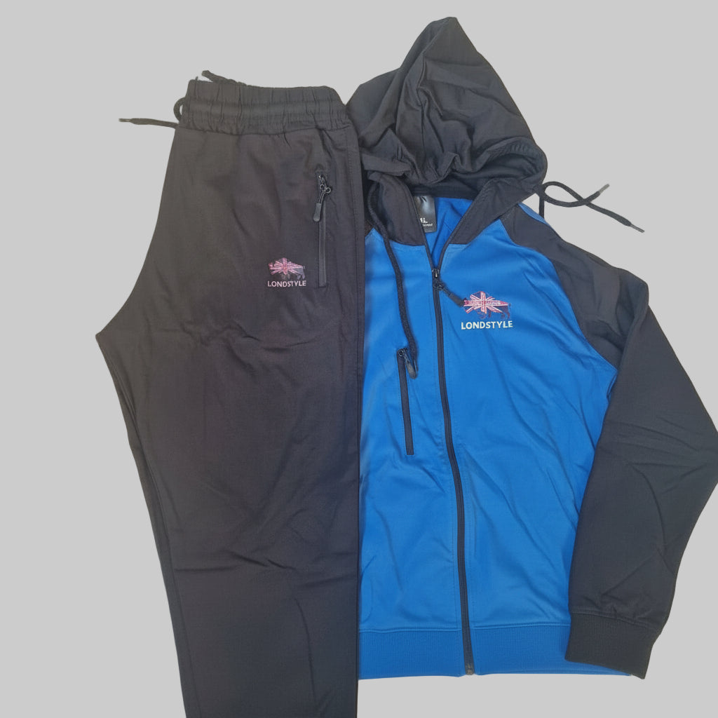 Herren Trainingsanzug LondStyle – Blau/Schwarz mit Kapuze