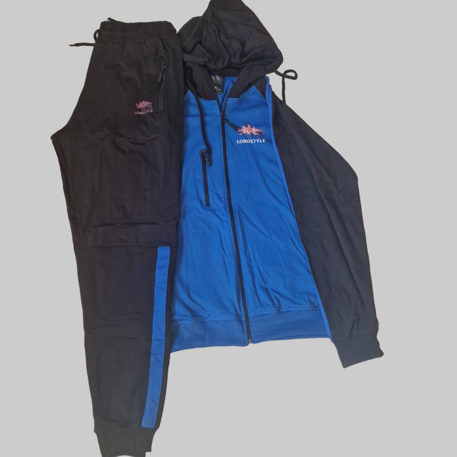 Herren Trainingsanzug LondStyle – Blau/Schwarz mit Kapuze