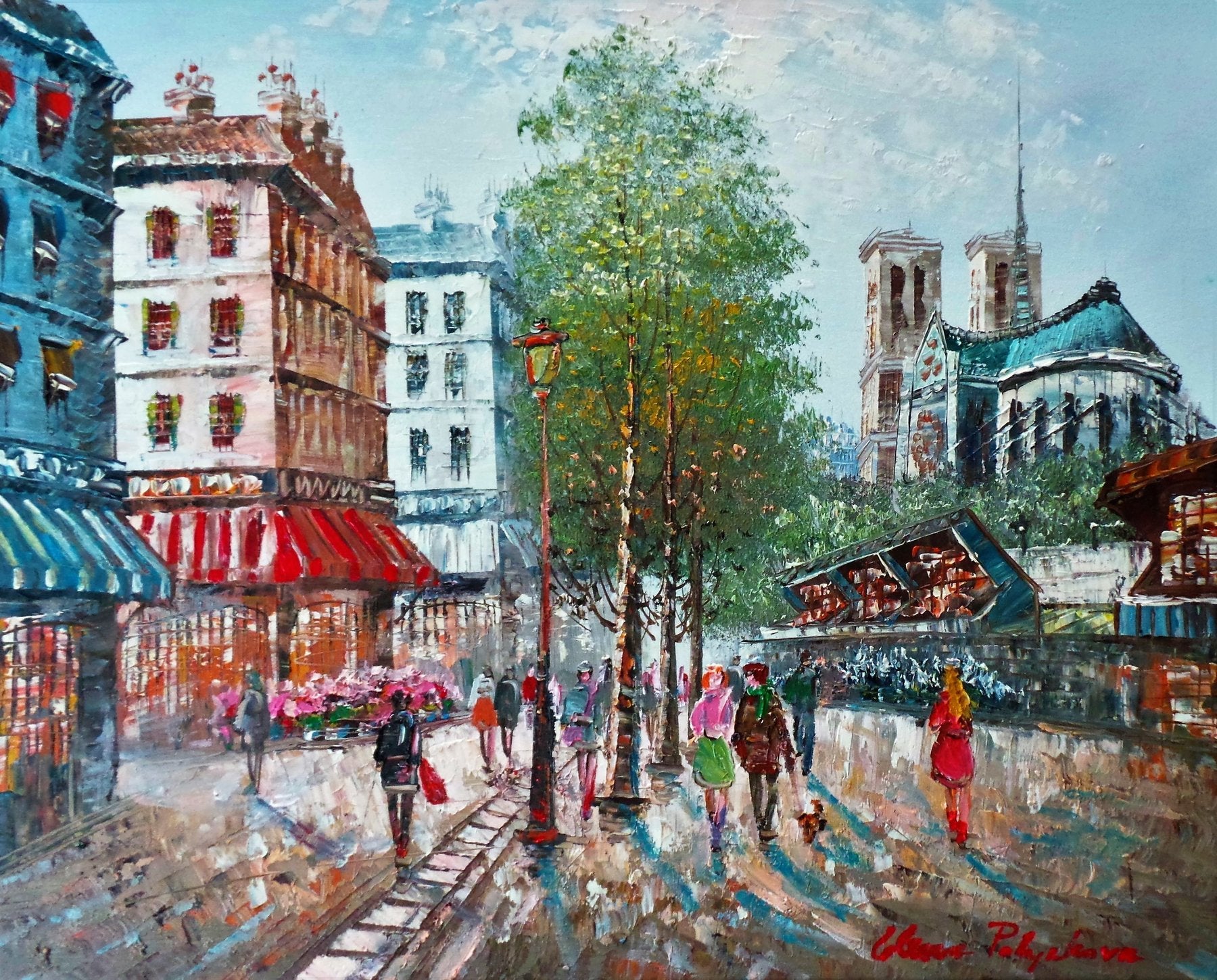 Original Acrylgemälde – Elena Polyakova „Springtime in Paris“ – 50×60 cm Hauptbild