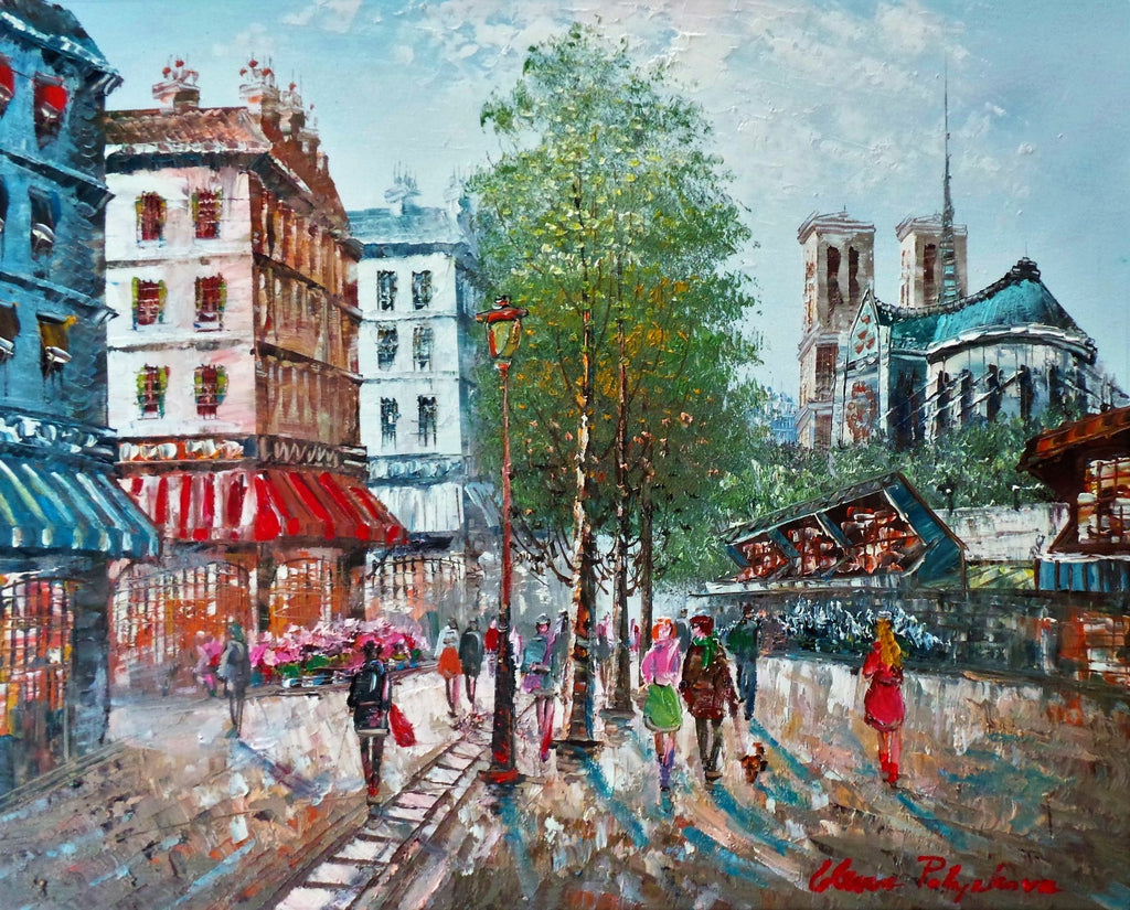 Original Acrylgemälde – Elena Polyakova „Springtime in Paris“ – 50×60 cm