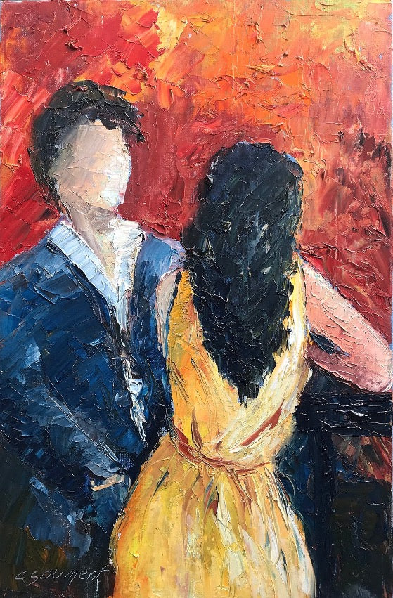 Original Ölgemälde – Claude Goument „Séduction“ – 41×27 cm